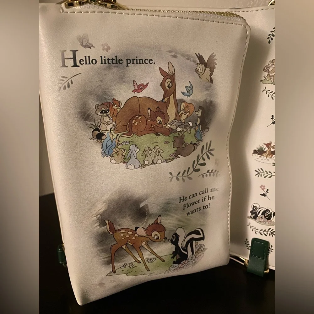 Disney Loungefly Bambi Storybook Crossbody Bag NWT Forest Green Purse